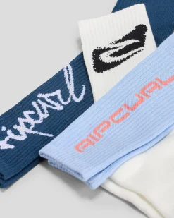 Rip Curl Retro Crew Socks 3 Pack Dark Navy