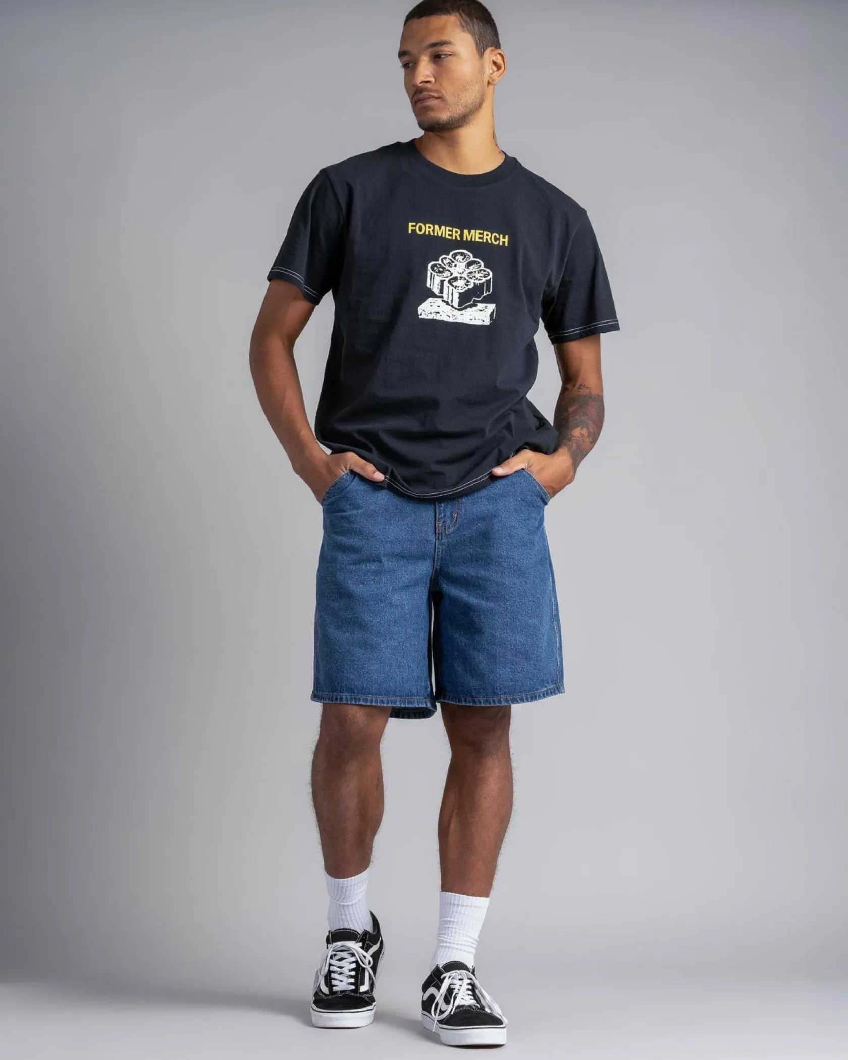 Former Reynolds Flatline 21" Denim Shorts Dark Blue Hot