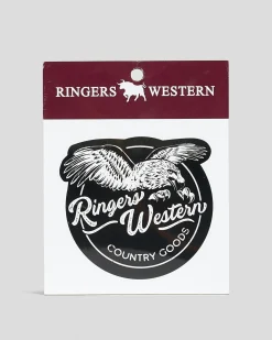 Ringers Western Ringers Eagle Sticker Black Clearance