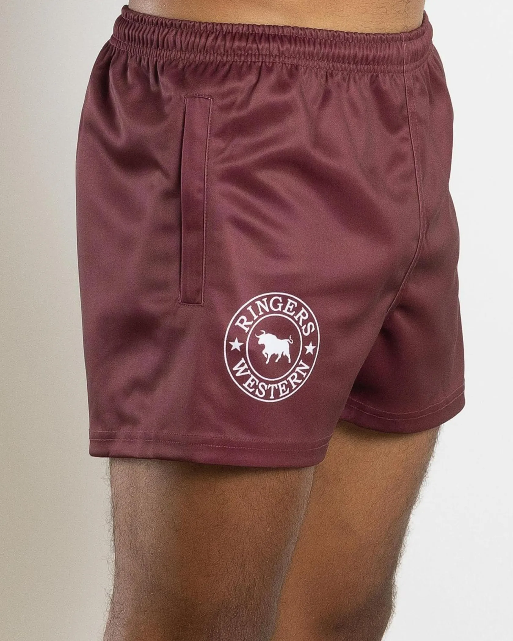 Ringers Western Ringers Footy Shorts Burgundy Clearance