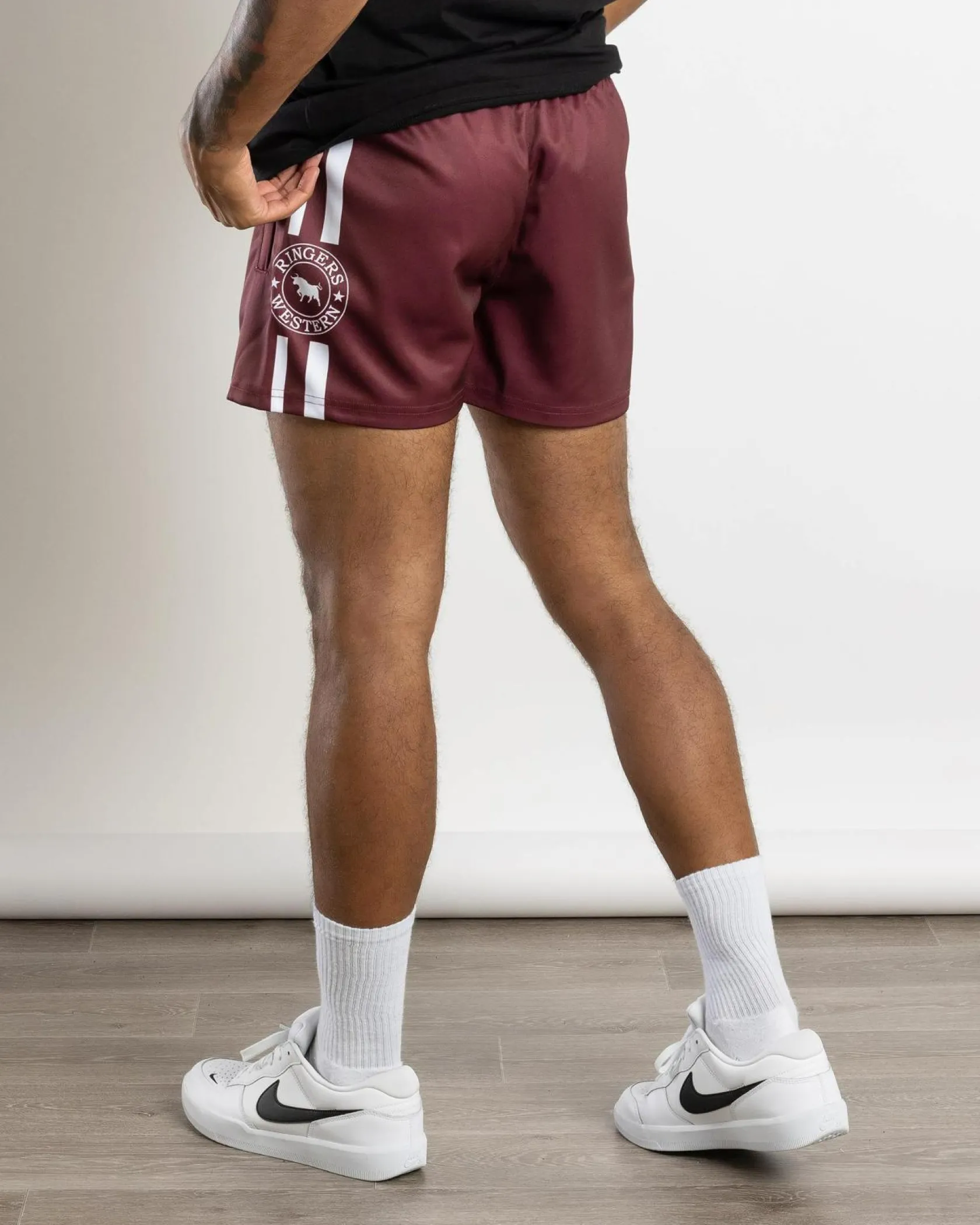 Ringers Western Ringers Footy Shorts Burgundy Clearance