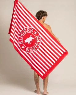 Ringers Western Ringers Stripe Towel Red Clearance