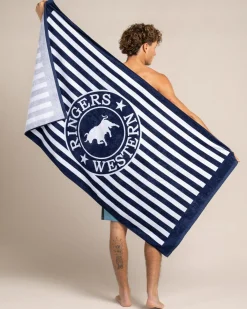 Ringers Western Ringers Stripe Towel Navy Discount