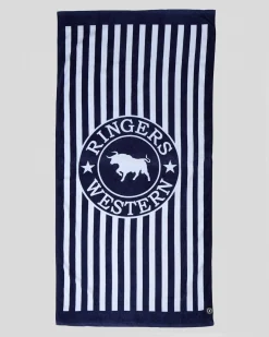 Ringers Western Ringers Stripe Towel Navy Discount