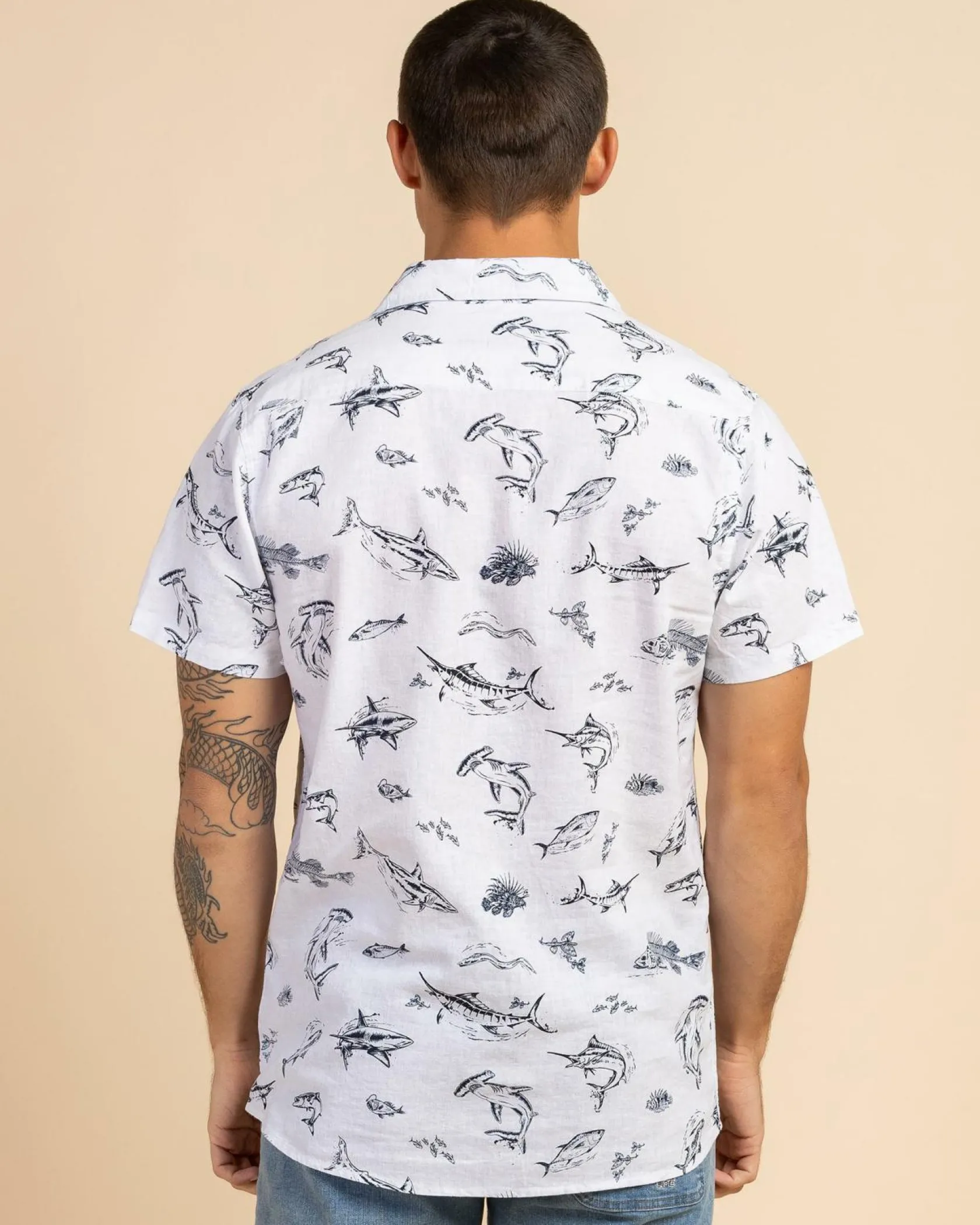 Salty Life Riptide Short Sleeve Shirt White/navy Hot