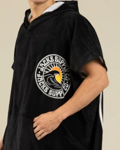 Jacks Rising Sun Hooded Towel Black Outlet