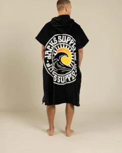 Jacks Rising Sun Hooded Towel Black Outlet