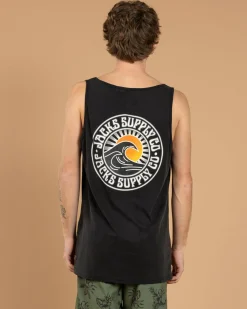 Jacks Rising Sun Singlet Black Acid