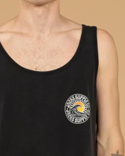 Jacks Rising Sun Singlet Black Acid