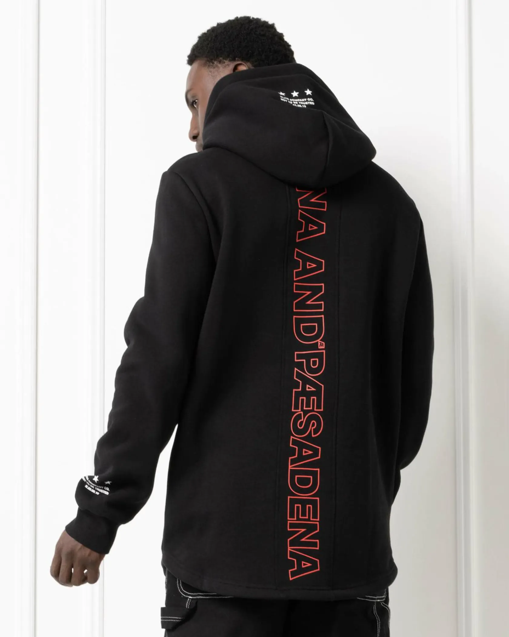 Nena & Pasadena Risk Dual Curved Hoodie Jet Black Outlet