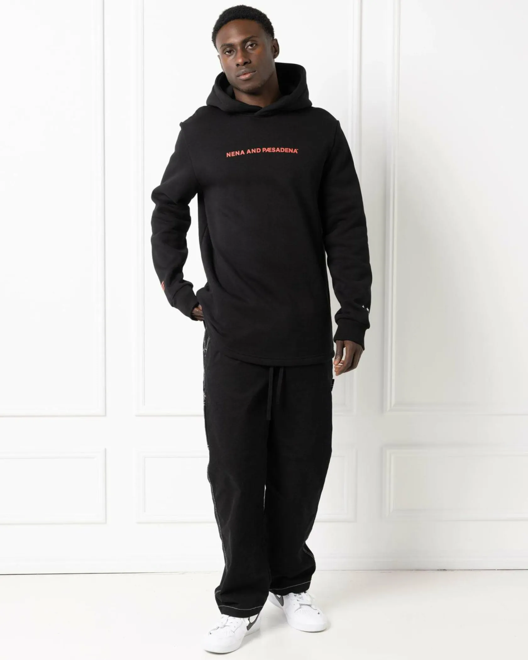 Nena & Pasadena Risk Dual Curved Hoodie Jet Black Outlet