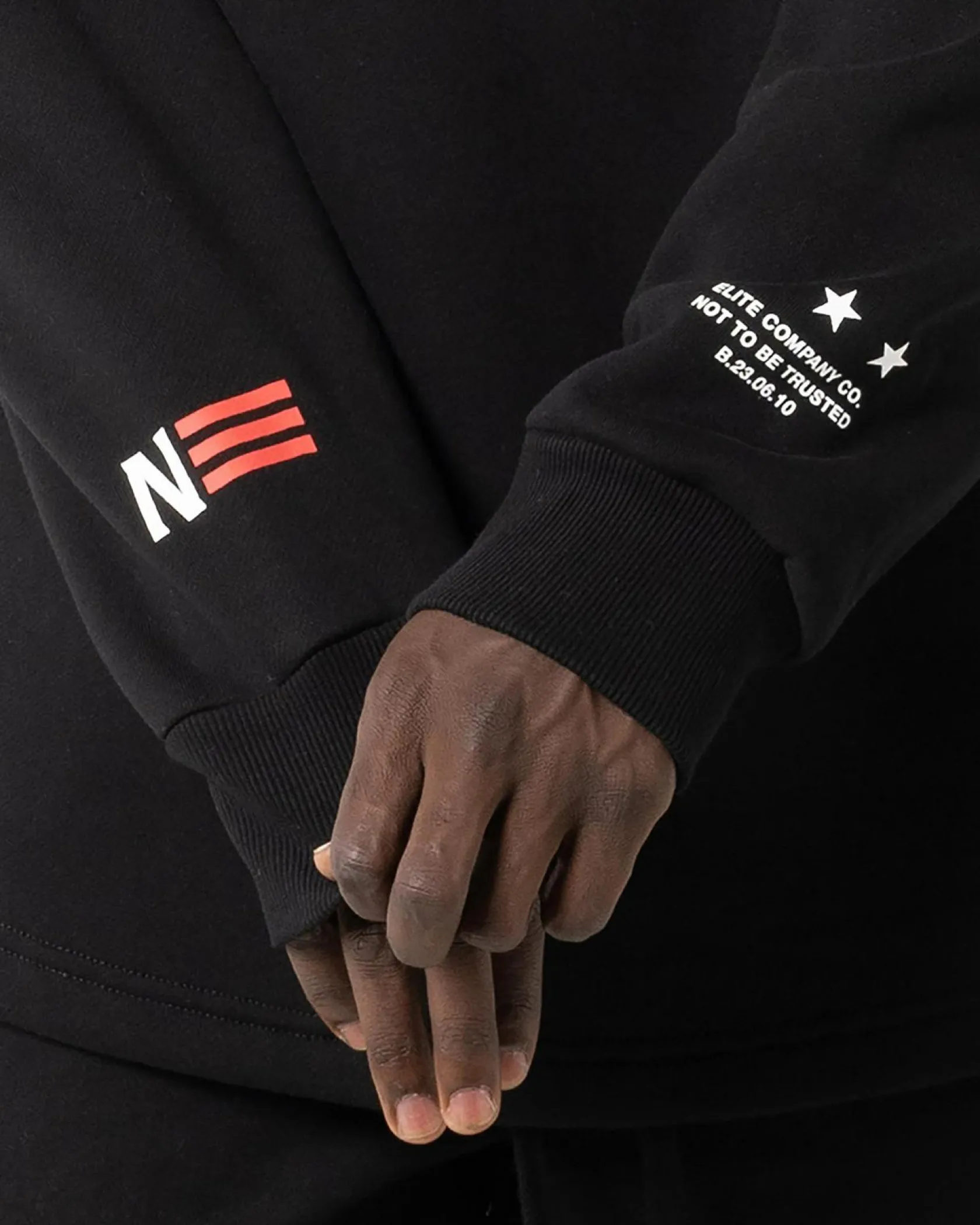 Nena & Pasadena Risk Dual Curved Hoodie Jet Black Outlet