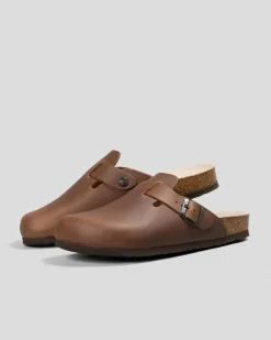 GENUINS Riva Apure Clogs Brown Discount