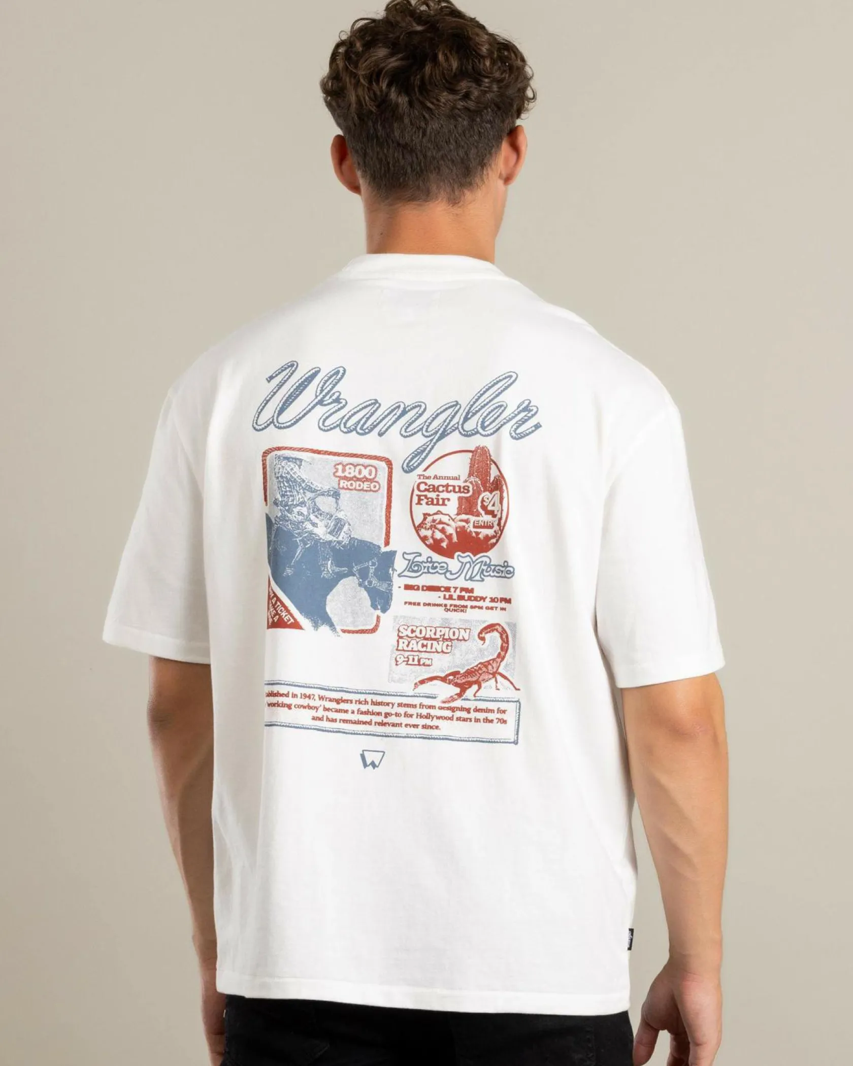 Wrangler 1800-Rodeo Slacker T-Shirt Vintage White Hot