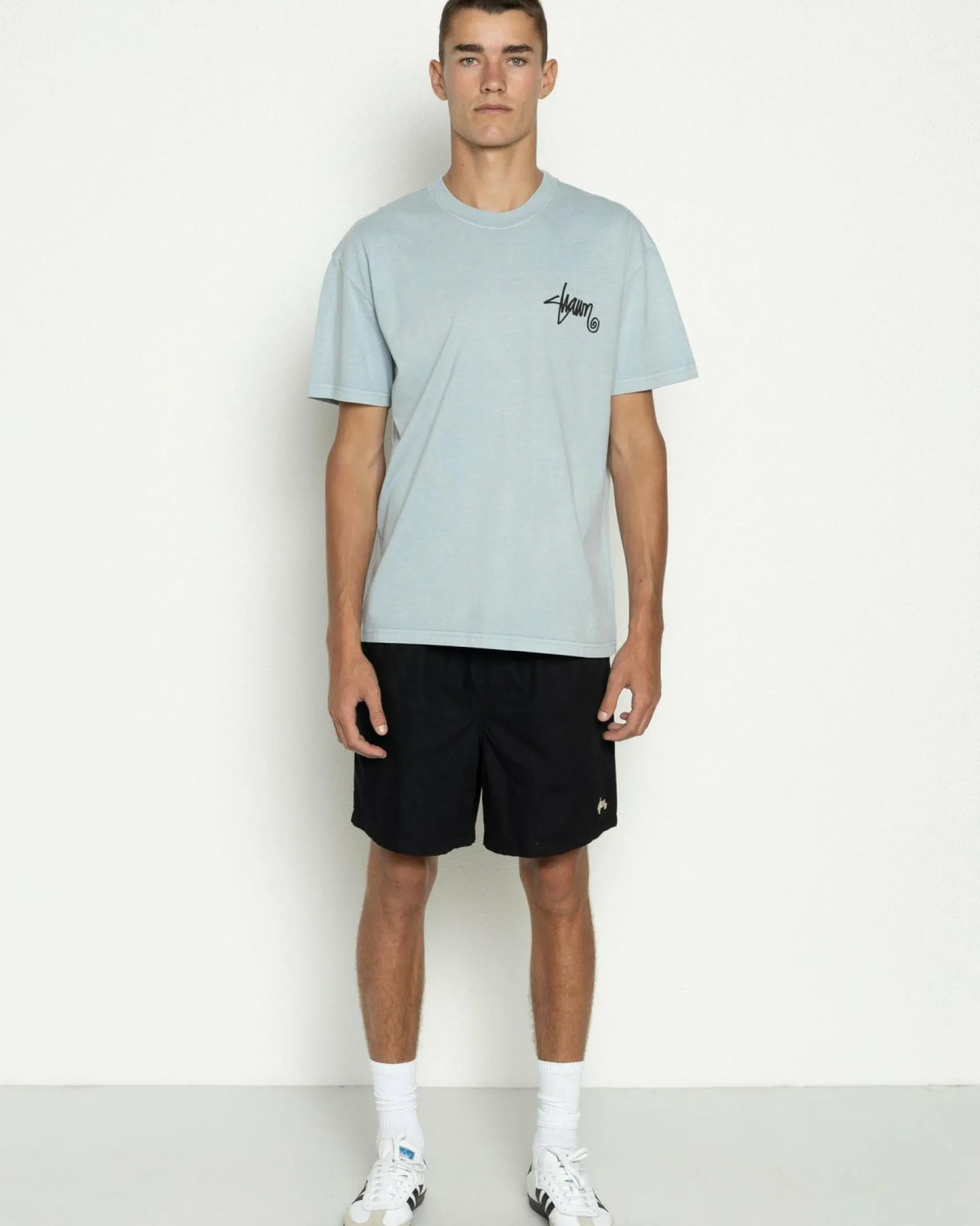 S-Double Roots Dot T-Shirt Washed Steel New