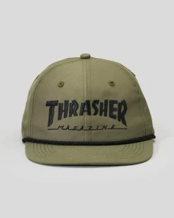 Thrasher Rope Snapback Cap Olive/black Best