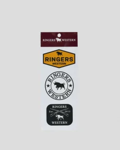 Ringers Western RW Logo Stickers 3 Pack Multi Sale