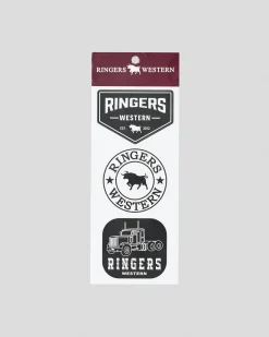 Ringers Western RW Logo Stickers 3 Pack Multi Outlet