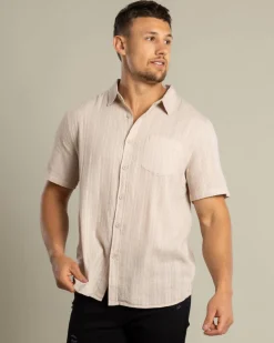 Skylark Saga Short Sleeve Shirt Tan New