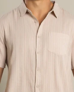 Skylark Saga Short Sleeve Shirt Tan New