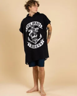 The Mad Hueys Sailor Anchor Hooded Towel Black Online