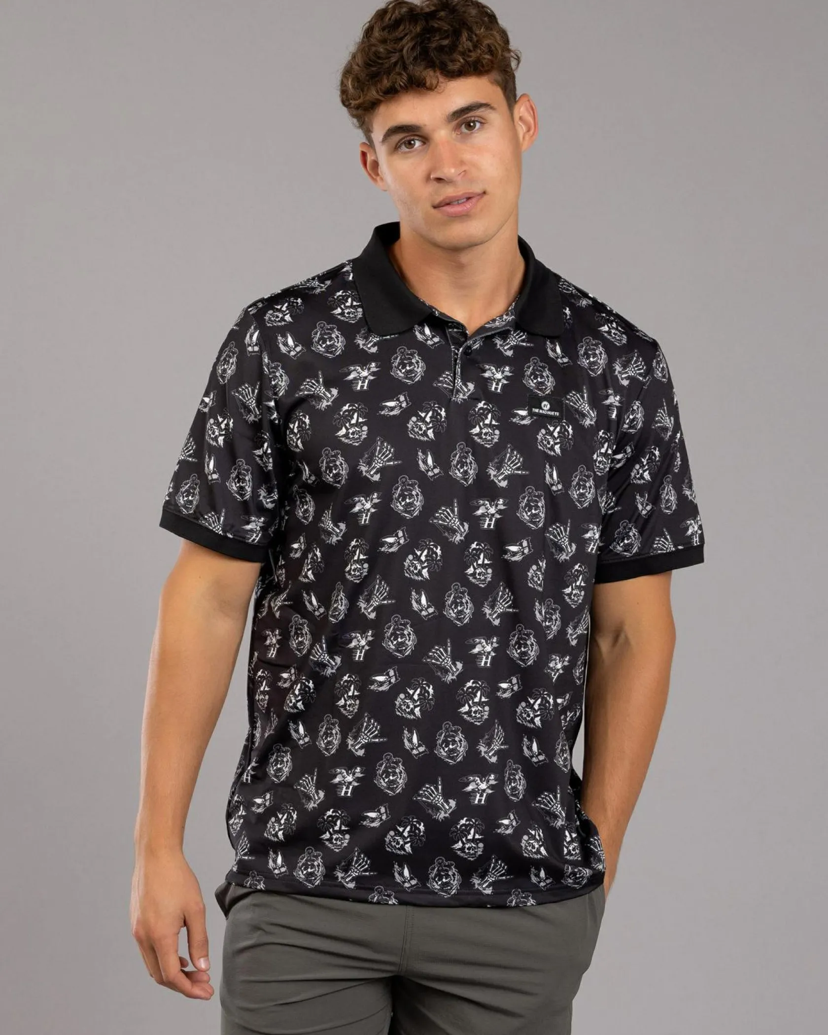 The Mad Hueys Sailor Anchor Party Polo Shirt Black Online