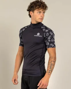 The Mad Hueys Sailor Anchor Short Sleeve Rash Vest Black Sale
