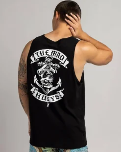 The Mad Hueys Sailor Anchor Singlet Black