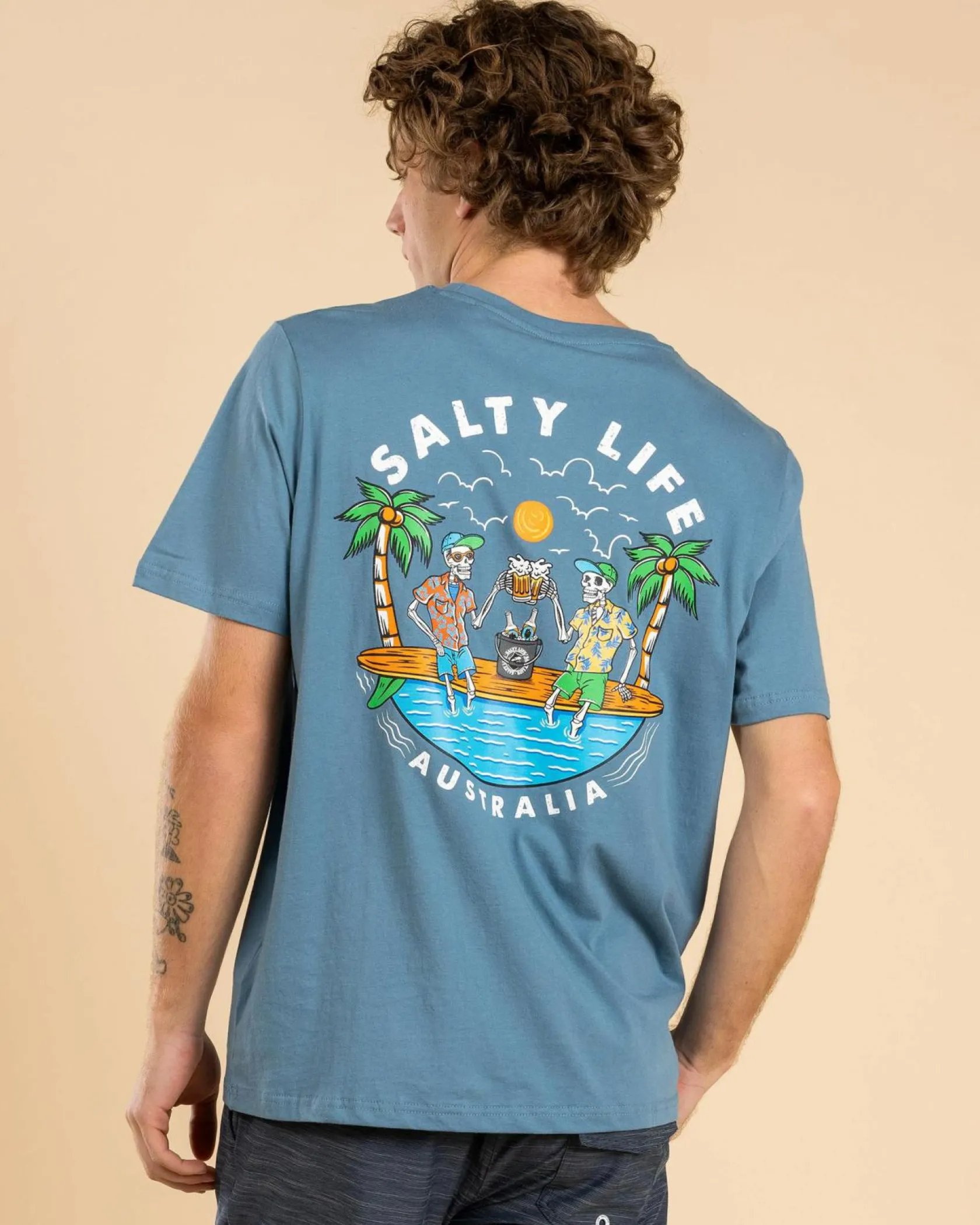 Salty Life Salted Souls T-Shirt Blue Hot