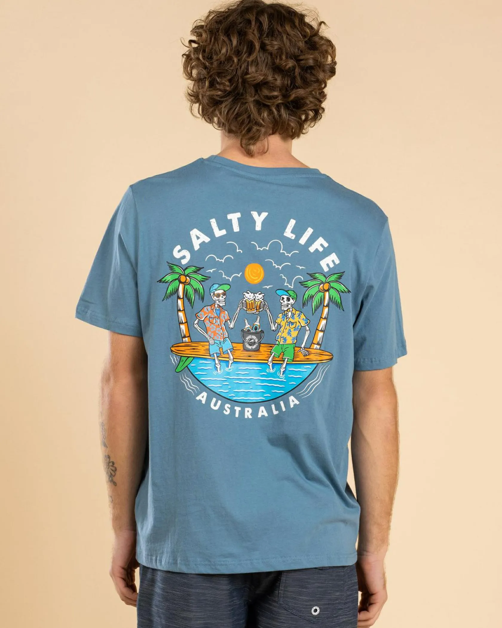 Salty Life Salted Souls T-Shirt Blue Hot