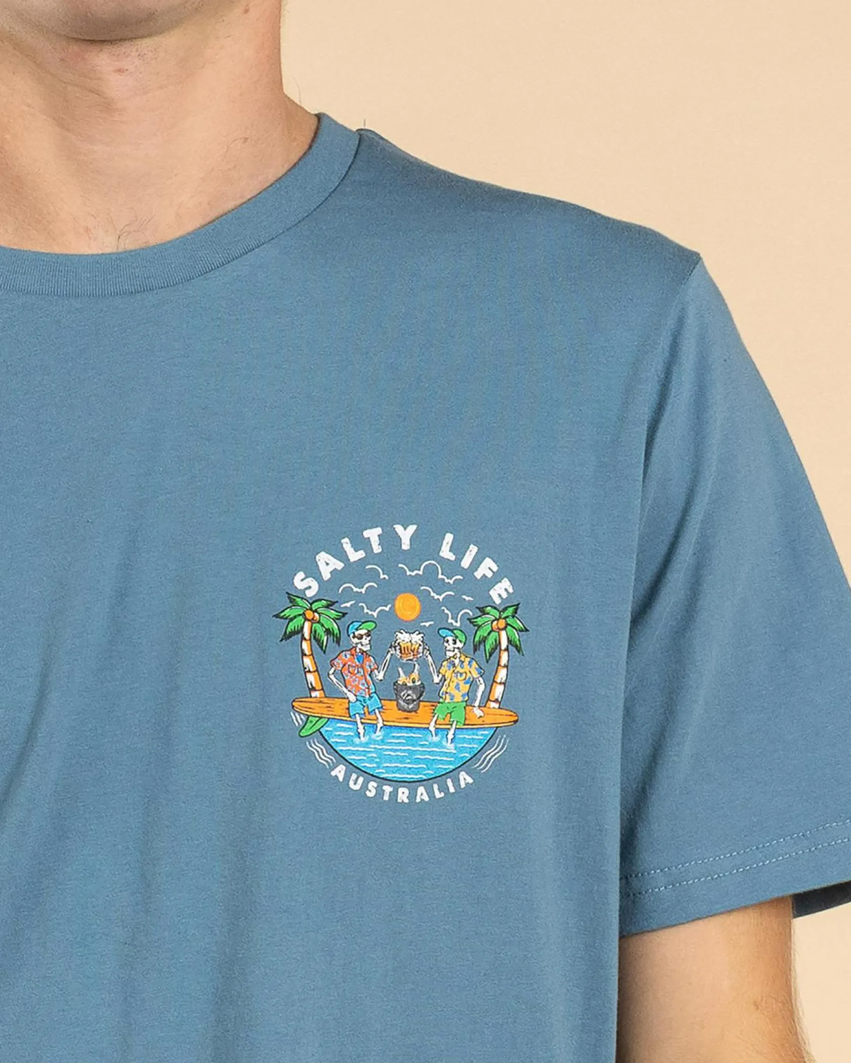 Salty Life Salted Souls T-Shirt Blue Hot