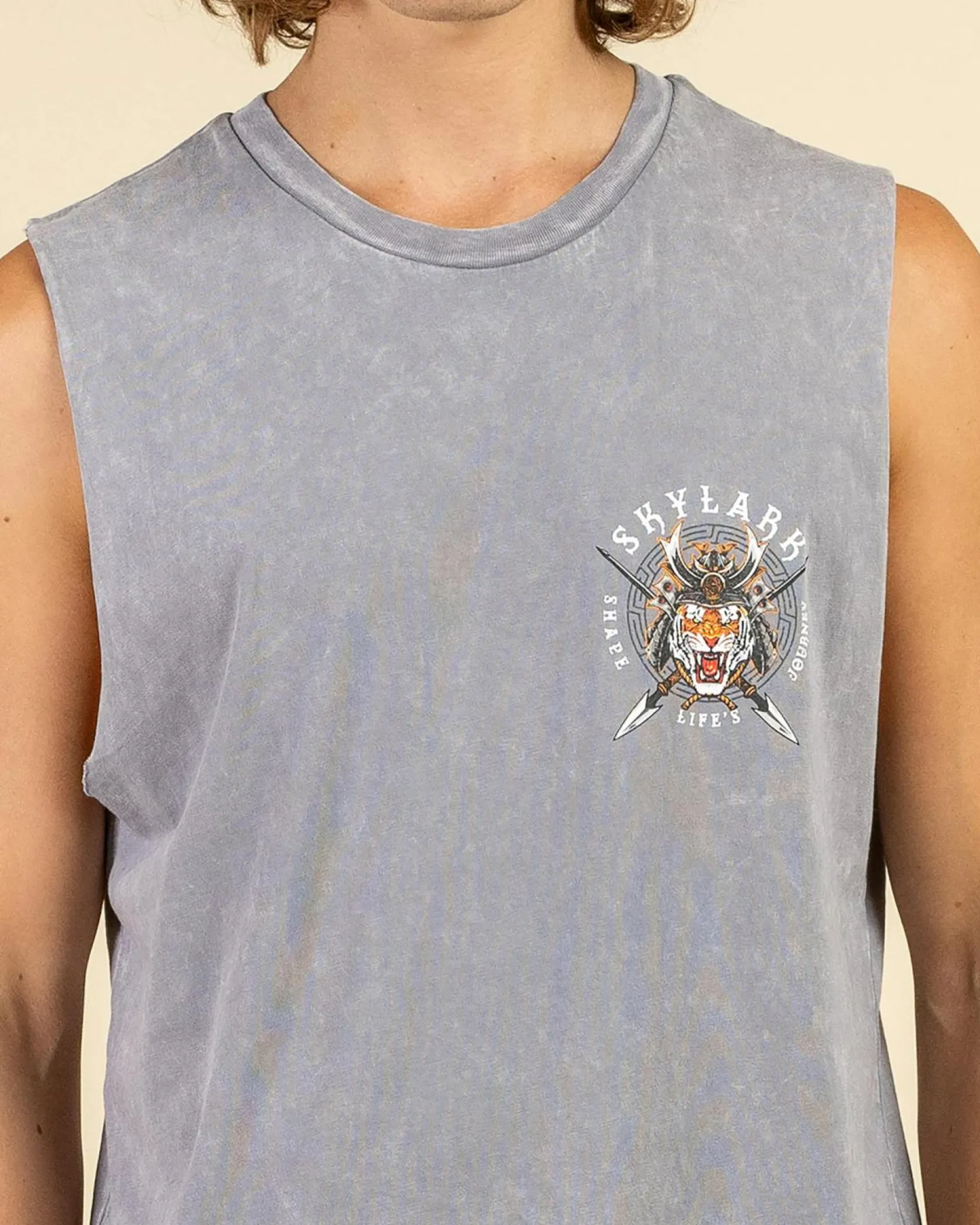 Skylark Samurai Muscle Tank Lt Grey Acid Online