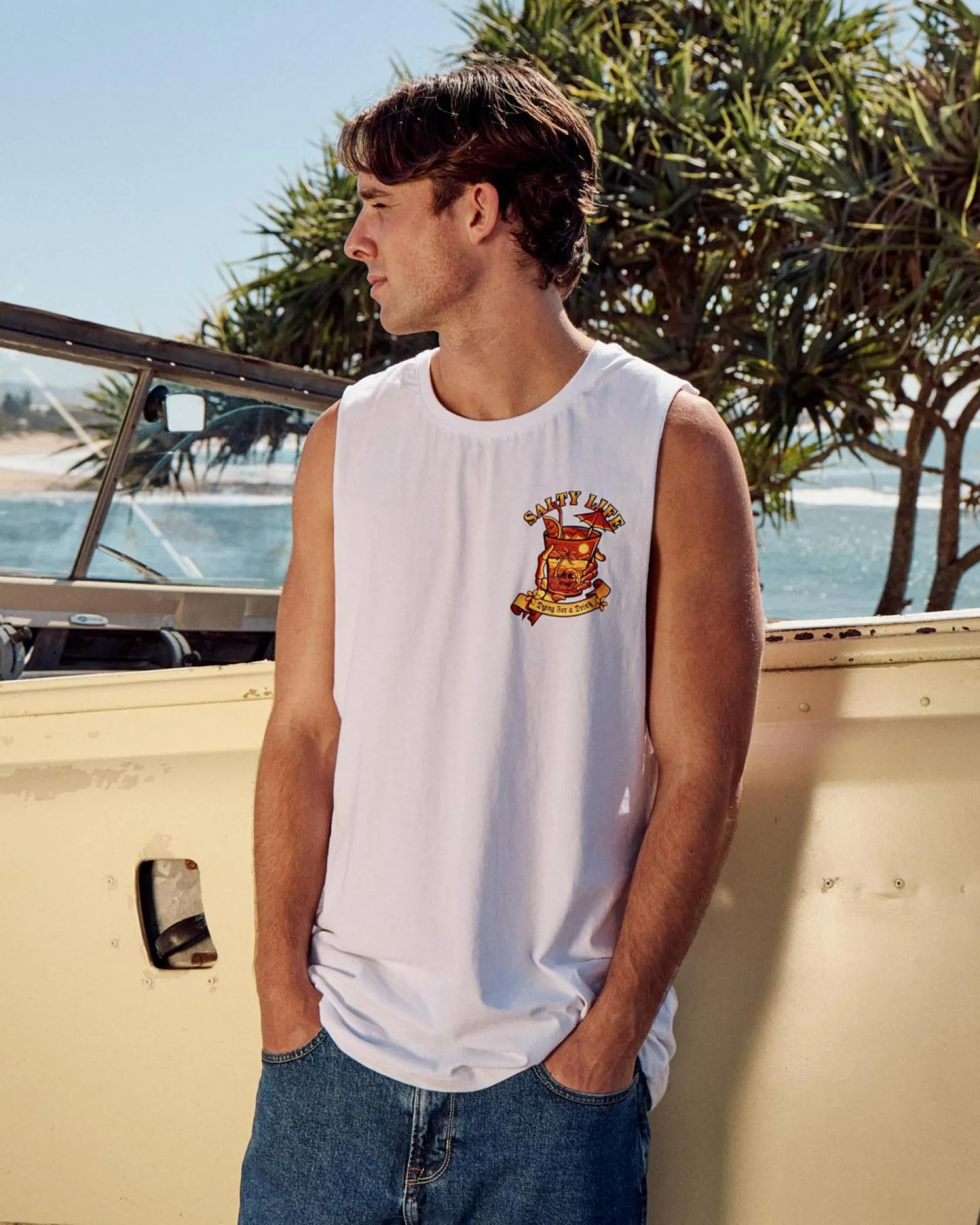 Salty Life Sapore Muscle Tank White Best