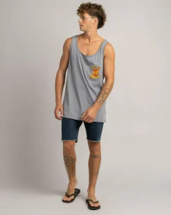 Salty Life Sapore Singlet Lt Grey Acid Sale