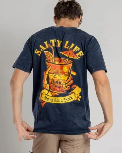 Salty Life Sapore T-Shirt Navy Acid Hot