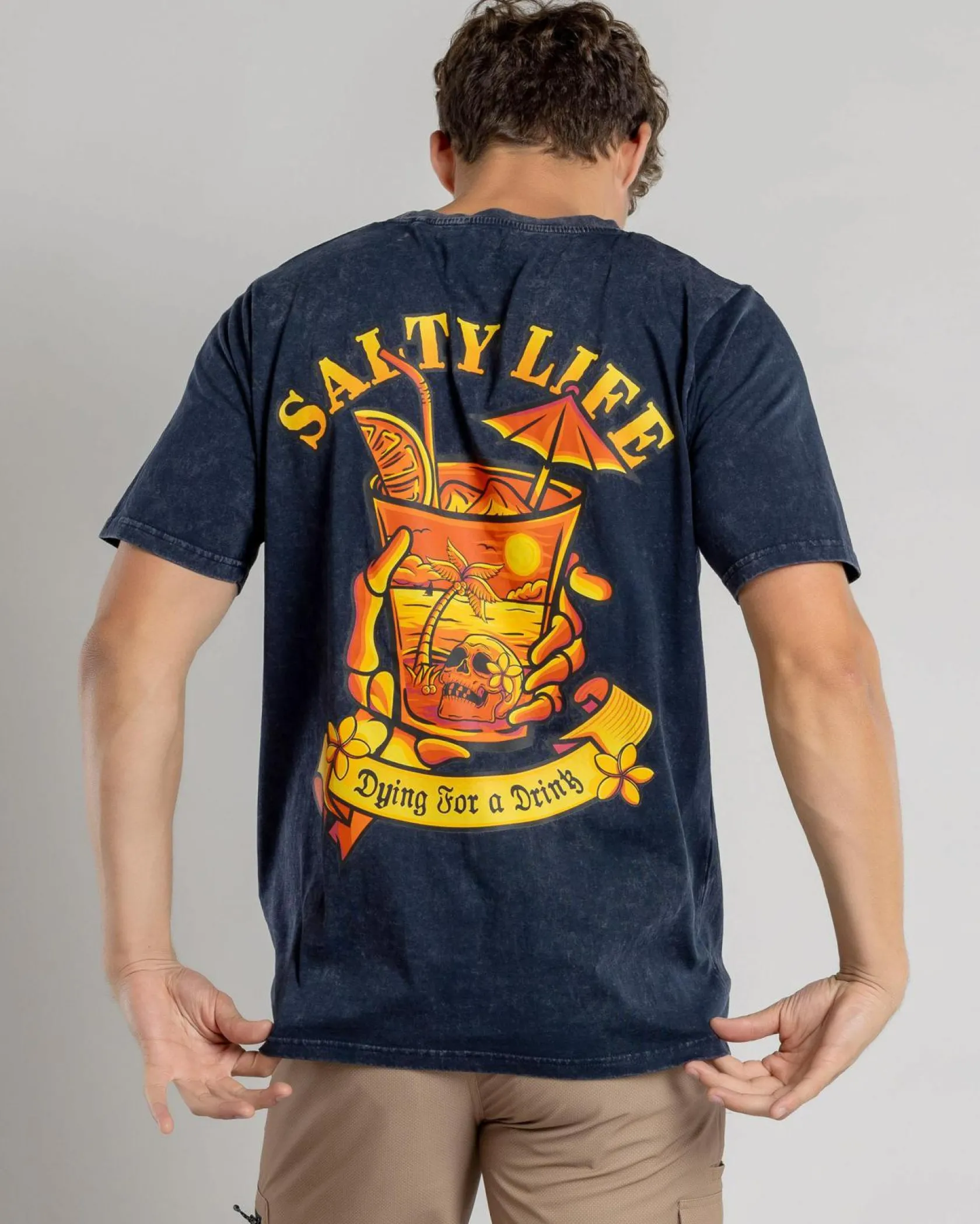 Salty Life Sapore T-Shirt Navy Acid Hot
