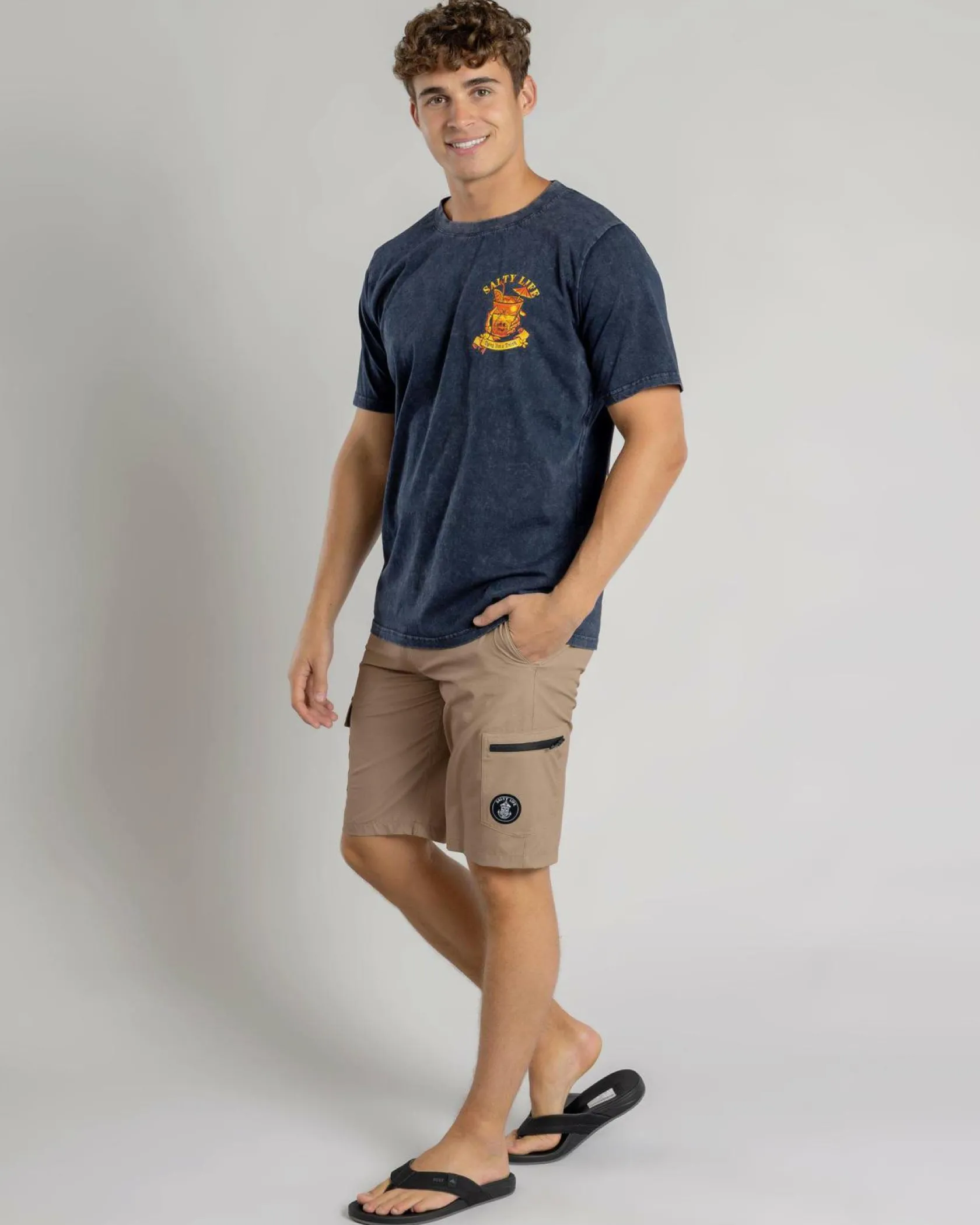 Salty Life Sapore T-Shirt Navy Acid Hot