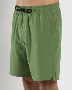 Volcom Saturdazze Elastic Waist Shorts Dusty Green Outlet