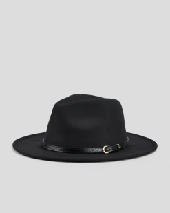Miscellaneous Schrader Panama Felt Hat Black Sale