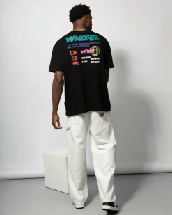 Wndrr Scrawl Box Fit T-Shirt Black