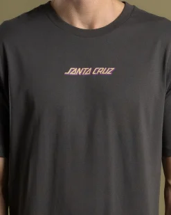 Santa Cruz Screaming Hand Scream Strip Front T-Shirt Washed Black Clearance