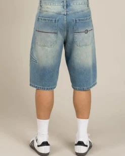 Billabong Script Smoko Denim Shorts Sun Faded Indigo Clearance