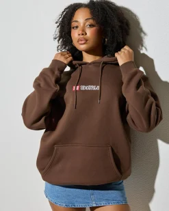 S-Double S-Cube Block Hoodie Chocolate Best