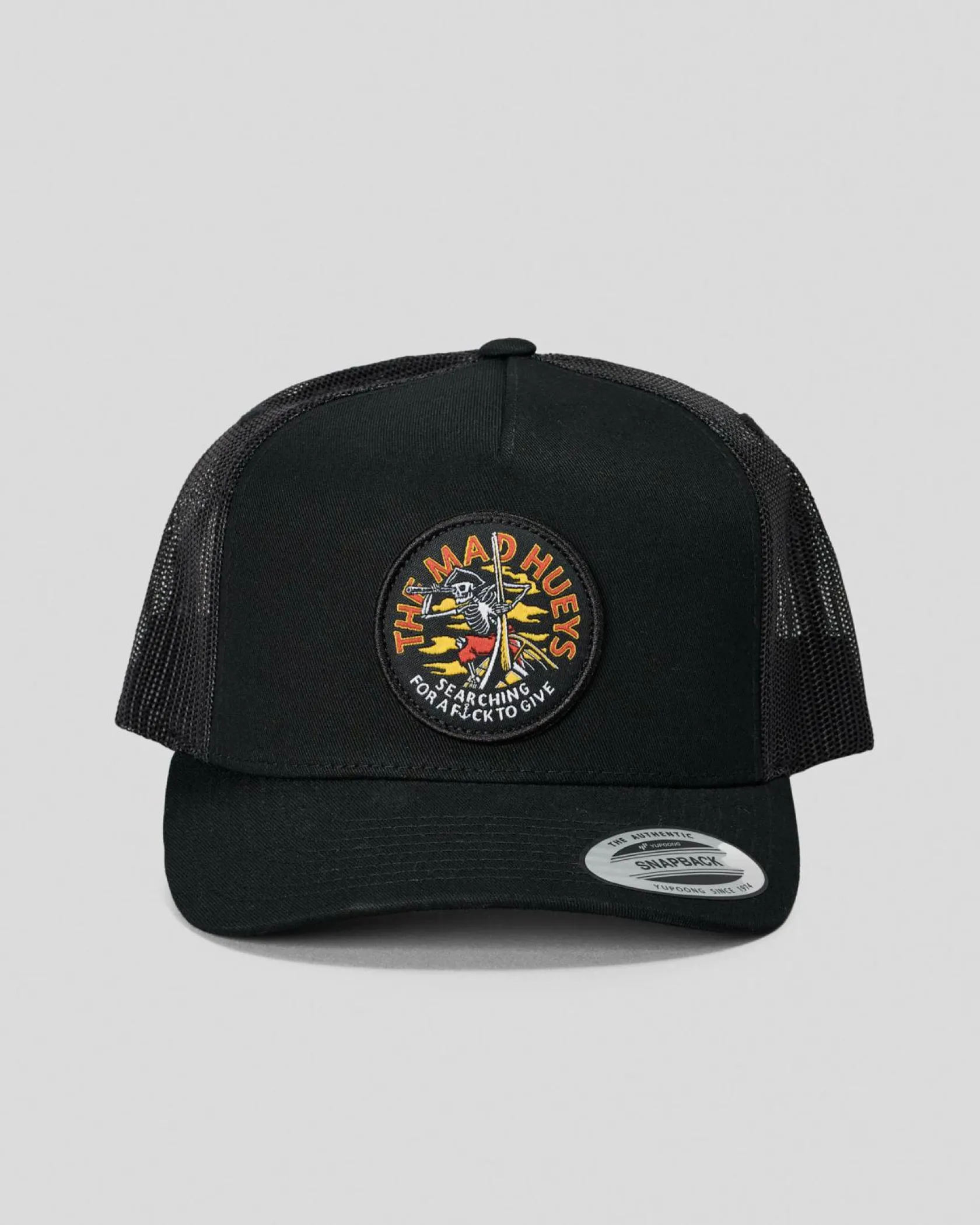 The Mad Hueys Searching For Some FKs Twill Trucker Cap Black New