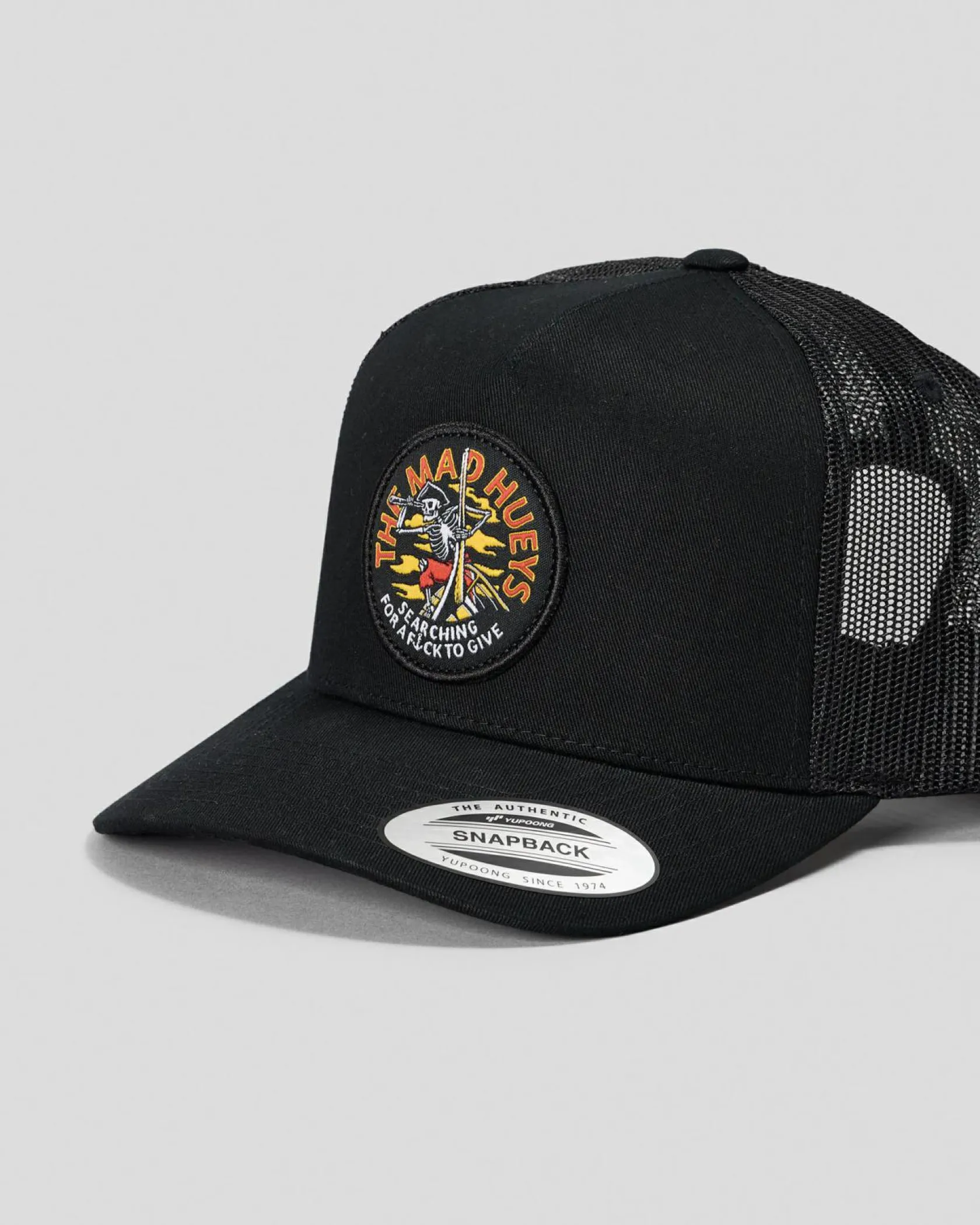 The Mad Hueys Searching For Some FKs Twill Trucker Cap Black New