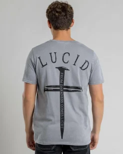 Lucid Sense T-Shirt Light Grey Wash Outlet