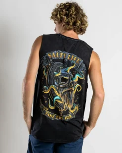 Salty Life Servitude Muscle Tank Black Acid Discount