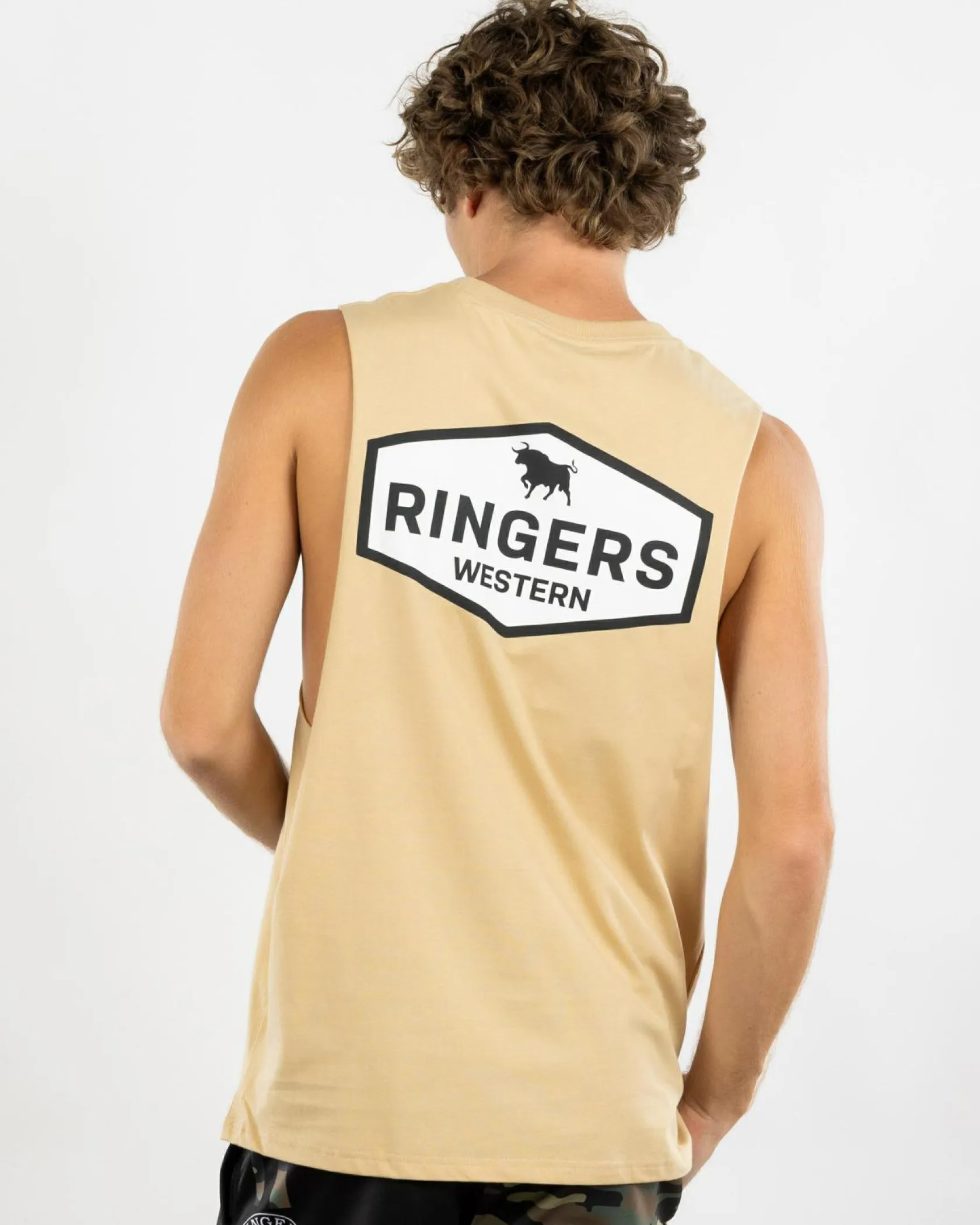 Ringers Western Servo Muscle Tank Dark Sand Best