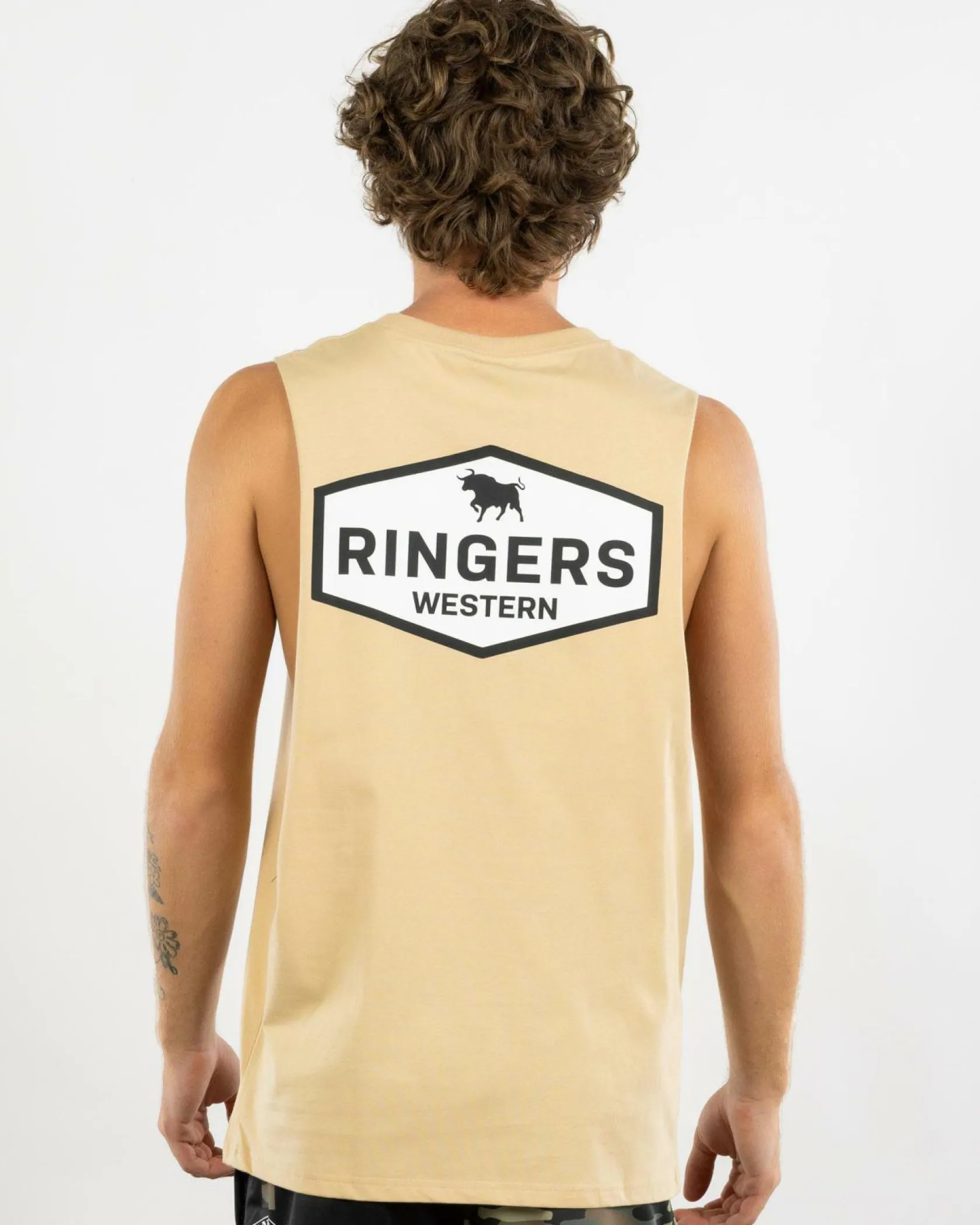 Ringers Western Servo Muscle Tank Dark Sand Best