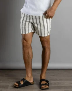 Skylark Sharp Elastic Waist Shorts White Stripe Sale